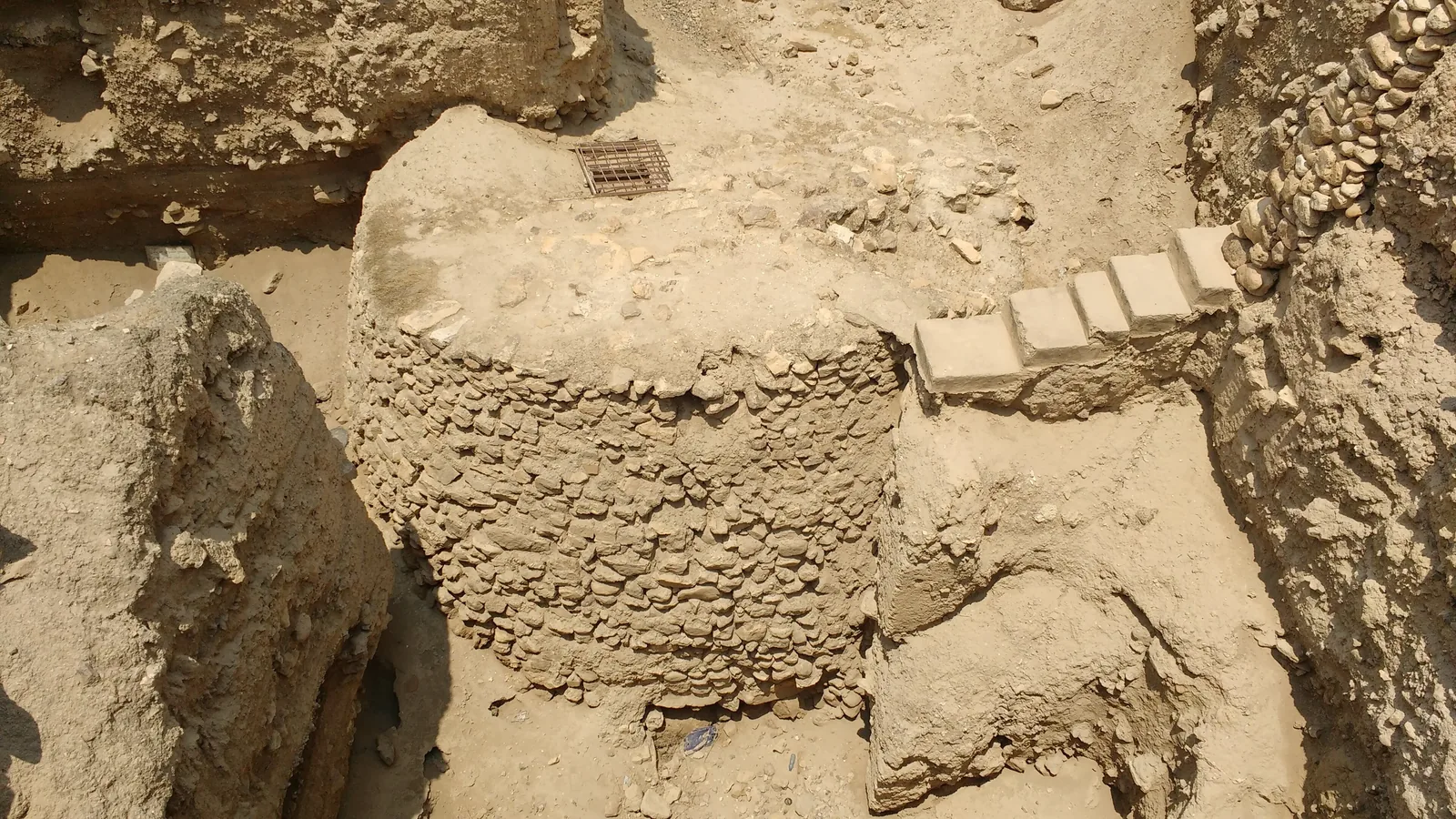 The Neolithic stone tower of Jericho at the Tell es-Sultan archaeological site