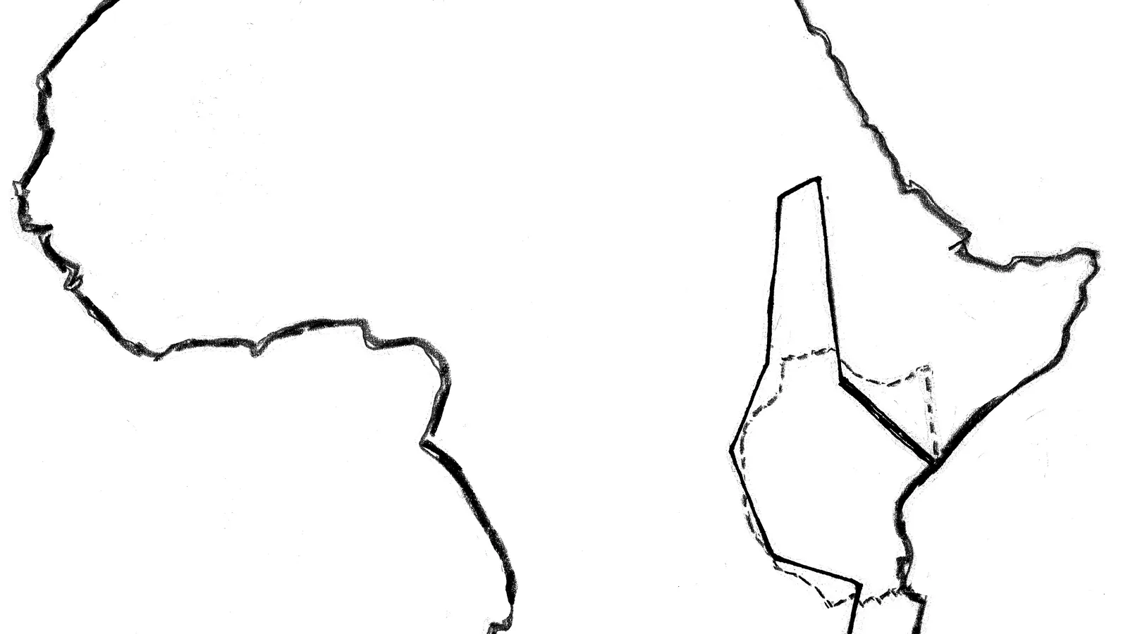 Map of eastern Africa with a bounded cattle-rearing area and a separate British East Africa outline
