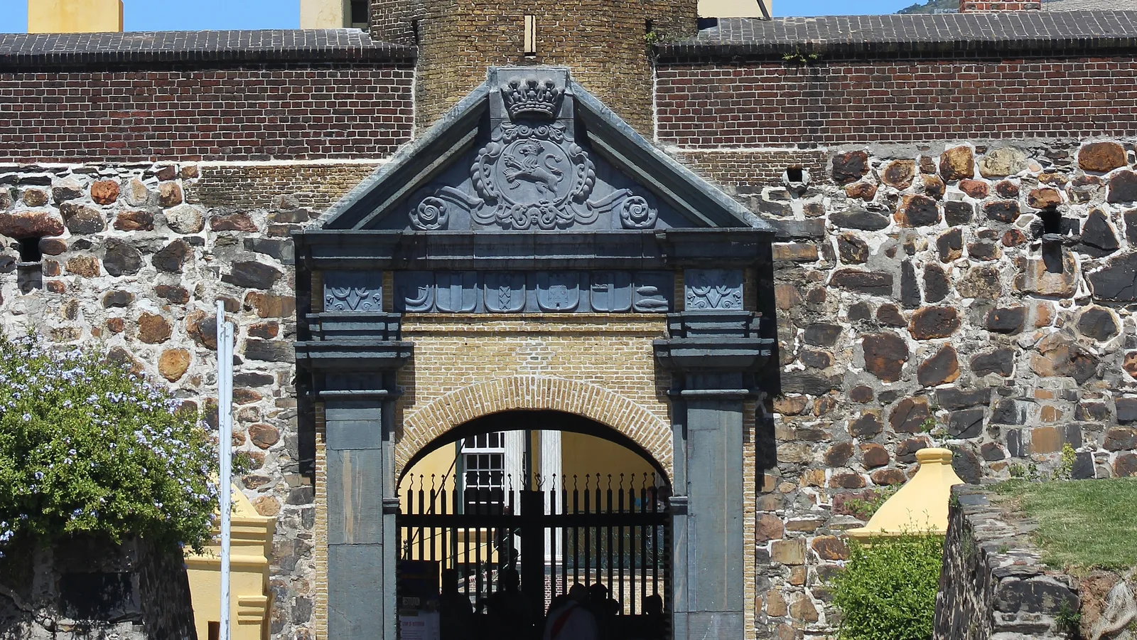 Stone gateway entrance of an old fortified castle